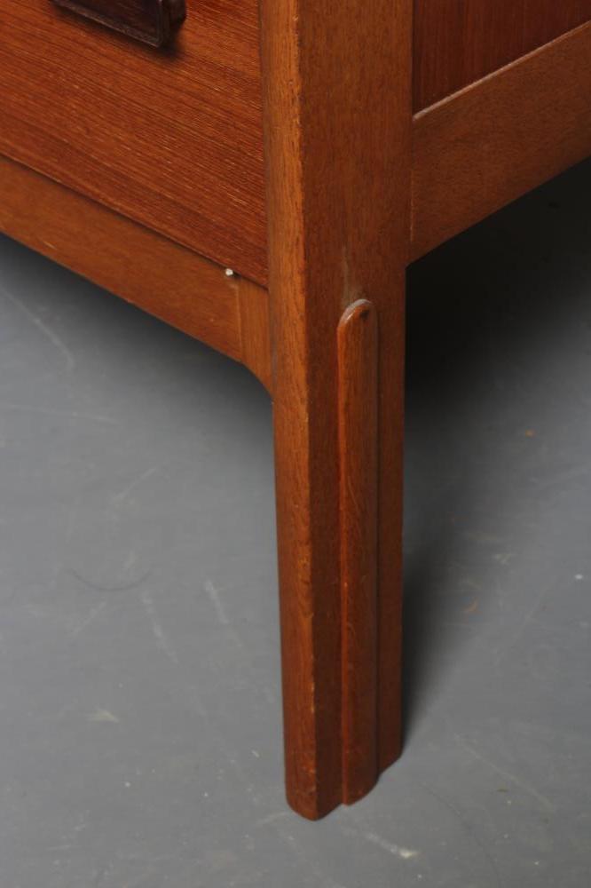 A TEAK CABINET, mid 20th century, comprising two banks each of four graduated drawers with formosa - Image 3 of 3