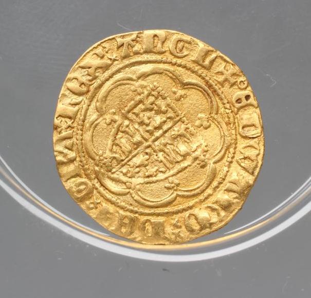 AN EDWARD III GOLD QUARTER NOBLE, 1327-1377, G/VF, in Royal Mint sealed case with certificate ( - Image 2 of 2