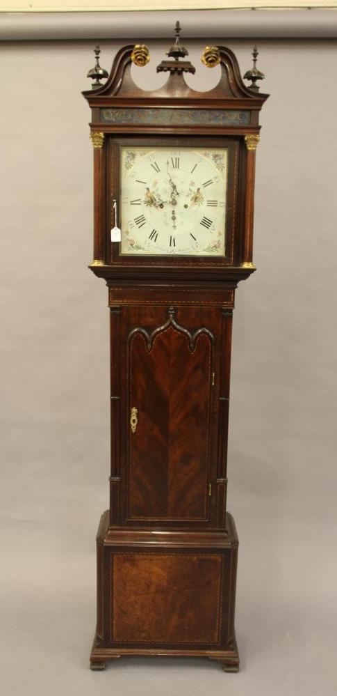 A MAHOGANY LONGCASE signed Samuel Lister Bolton, the eight day movement with anchor escapement