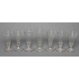 A COLLECTION OF SIX SOMERSET ALES, late 18th century, with wrythen flutes, some on basal knops, 5