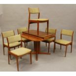 A DANISH TEAK DINING SUITE by Skovby, mid 20th century, comprising display cabinet with three glazed