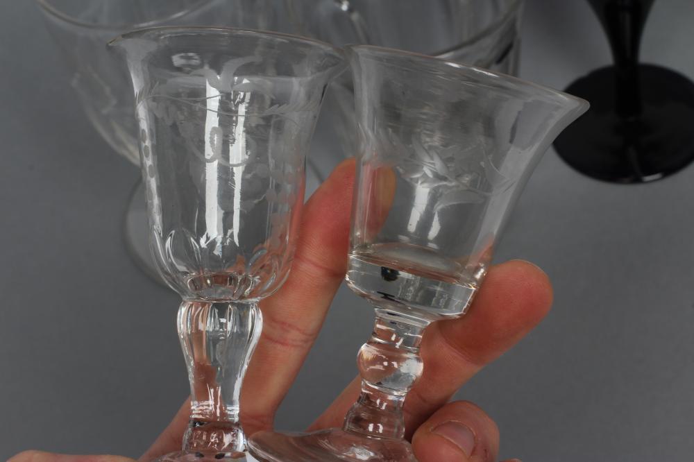 A COLLECTION OF TEN ALE FLUTES AND OTHER GLASSES, late 18th century and later, including a pair of - Image 3 of 5