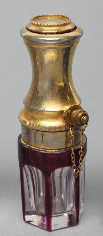 A COLLECTION OF GEORGIAN AND LATER GLASS SCENT BOTTLES, comprising "Le Parisien"- a ruby overlay - Image 3 of 7