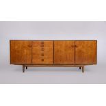 A G PLAN TEAK SIDEBOARD, mid 20th century, the fascia with five graduated drawers, the upper one