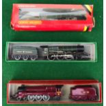 Lot of 3 boxed model trains including Hornby LMS 6202 Turbomotive in good condition, Hornby King
