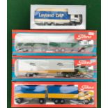 Lot containing 4 boxed Tekno diecast model vehicles including a Scania LS 110, Leyland DAF truck,