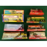 Collection of boxed diecast vehicles from Playart including a 2x Shell Tanker, BP Tanker, 2x Fire