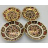 Four Royal Crown Derby dishes, Old Imari pattern No. 1128. 11cm d approximately.Condition ReportGood
