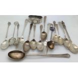 A selection of silver spoons and forks and napkin ring. Total weight 269gm.Condition ReportScratches