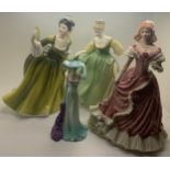 Five figurines to include Coalport Debutante Anita, Royal Doulton Simone HN 2378, Royal Doulton Fair