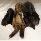 A selection of 3 fur stoles to include fox and mink. Largest 172cm l.Condition ReportAge related and