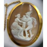 A shell cameo brooch in 9ct gold surround. Maker WHW Ld. Approx. 5 x 4cm.Condition ReportDent to