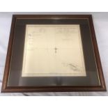 A framed print of a map of the discoveries of Capt. Cook c1775 'Isle de La George'. Map size 33 x 34