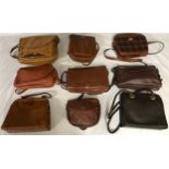 A collection of 9 leather handbags to include 1 x Escort KML, 5 x Emmy handbags, 1 x harrie