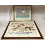 Caricature print 311/312 of Warwickshire Team Natwest Trophy Winners 1993, signed by players,