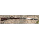 Single barrel percussion shotgun by Wellborne, Barrel length 30'' Hardwood ramrod with brass top