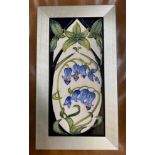 Moorcroft framed Bluebell plaque. Frame 25.5 x 14 cm.Condition ReportGood condition.
