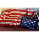 American flag 138 x 276 approx.Condition ReportDamage to include holes and paint marks.