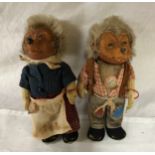 A pair of Steiff characters, Mecki and Micki 18 cm.Condition ReportMecki stained to front and