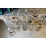 Eighteen glass chemist bottles. Provenance: Bratley Chemist, Pontefract.Condition Report6 with