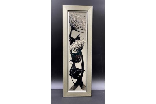 A boxed Moorcroft wall plaque "Summer Silhouette". Frame 44 x 14cm.Condition ReportGood condition. - Image 1 of 3