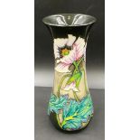 A 2006 Moorcroft pottery "Oriental Poppy" pattern tapered vase, by Philip Gibson, marked 120, boxed.
