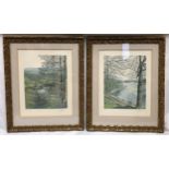 A pair of signed Limited Edition prints, possibly C. Jones ? Both 57/175 of country scenes of