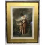 L. Busière signed mezzotint "Crossing the Brook" after H Thomson, RA. Print size approx. 68 x