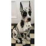 A large Italian pottery figure of a Great Dane dog, 82 h x 48cm w.