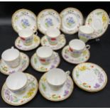 A Royal Worcester Sandringham pattern part tea service comprising 10 saucers, 3 plates 16.5cm d, 8
