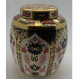 Royal Crown Derby No. 1128 Old Imari pattern ginger jar and cover 11cm h.Condition ReportGood