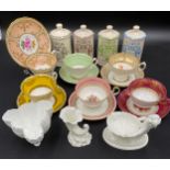 Ceramics to include Royal Worcester blanc de Chine figural salt and cornucopia, four Fortnum and