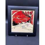 Moorcroft Snowbank Cottages Limited edition 28/50 framed plaque by Vicky Lovatt. Tile 14.5 x 14.