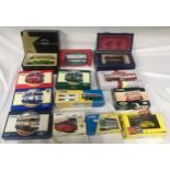 Corgi diecast boxed x 13 models, buses, double deckers, coaches, trams, Corgi British railway Ford