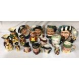 Sixteen Toby jugs to include 4 x Royal Doulton, Old Salt, Aramis, Bacchus, The Falconer, 5 x