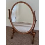 A mahogany dressing table mirror. 58 h x 38 w x 24cm d.