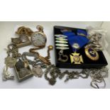 A quantity of vintage jewellery. medals etc. to include hallmarked silver medals for ballroom and