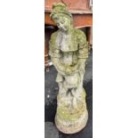 A reconstituted stone female figure. 84cm h.