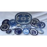 A selection of 19thC Copeland Spode and Spode ceramics to include a large meat plate 48 x 36cm and
