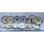 Selection of 13 Copeland Spode plates and dishes to include 'Merville', 'Spring Time', 'Rose', '