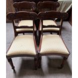 Four 19thC barback dining chairs with upholstered drop in seats.Condition ReportGood condition.