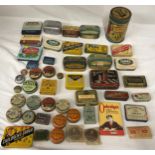 Collection of advertising tins incl pastilles, ointments, Pear's Soap tin, two tobacco tins etc.