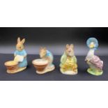 Four early Beswick Beatrix Potter's figures to include Samuel Whiskers, Jemima Puddleduck, Cecily
