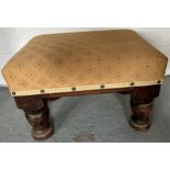 A 20thC Footstool with upholstered top. 38 w x 29 d x 26cm h.Condition ReportGood condition.