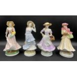 Royal Worcester; a set of four limited edition Four Seasons figurines, Spring, Summer, Autumn,