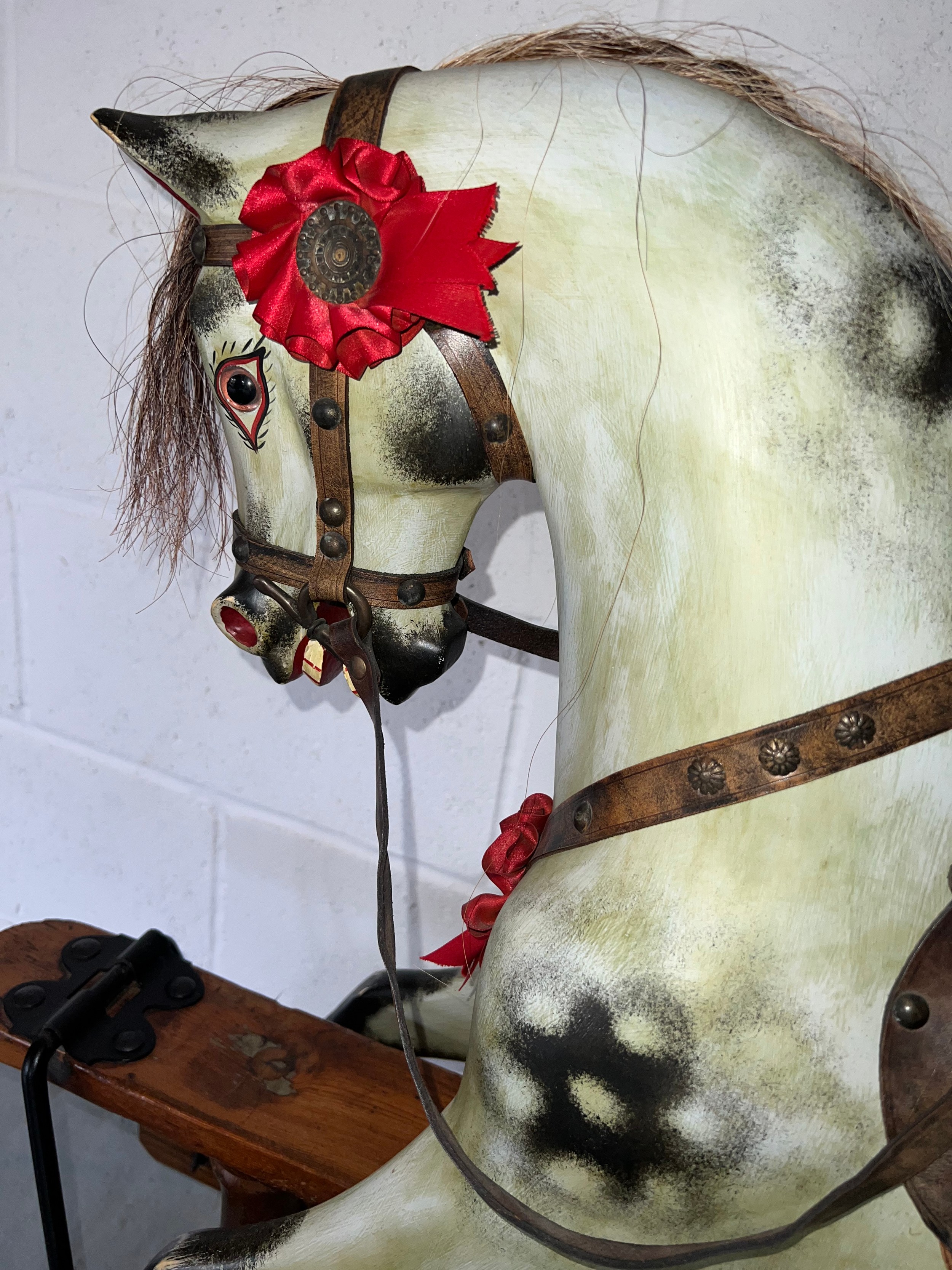 An Edwardian oak rocking horse. 107cm w.Condition ReportA full quality restoration. - Image 5 of 7