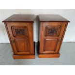 A pair of bedside cabinets. 40 x 40 x 71cm h.Condition ReportGood condition. Scratches to inside