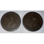 Two George III 1797 cartwheel penny's.