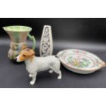 Various ceramics to include Beswick Jack Russell Terrrier, Hornsea Pottery black and white relief
