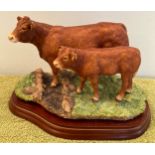 Border Fine Arts 'Farming Today' Limousin Cow & Calf. A8952. With box. 22 x 15cm.Condition